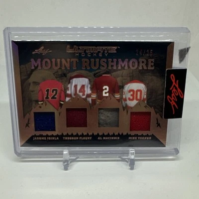 2023 Leaf Ultimate Hockey Mount Rushmore Iginla Fleury Macinnis Vernon Quad /25 - Image 1 of 2