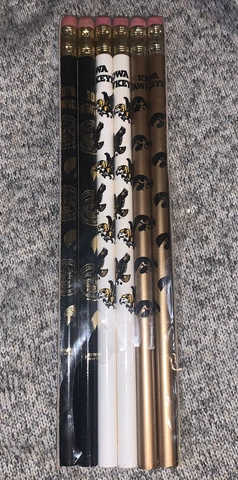 Vintage Iowa Hawkeyes Pencils Imprinted Products Pack Of 6 Unused Cover
