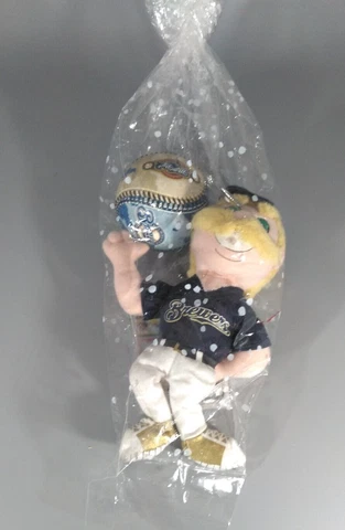 Milwaukee Brewers Miller Park Stadium Baseball, Bernie Brewer Plush & Topps Card Cover