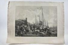 Gravure XIXème - Bénédiction d'une barque de pêche - P. Legrand/Charles Mozin