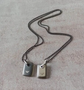 Emporio Armani Necklace EGS2017001 Black & Grey Resin Eagle Pendants, Ball Chain - Picture 1 of 13