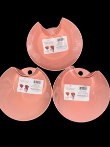 3X ~ Pink Water Bottle SNACK BOWL Fits Over Mug Hole For Straw 3"High x 5"Wide - Picture 1 of 2