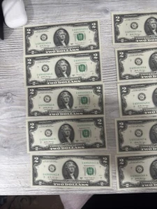 20 TWO DOLLAR BILLS - $2 UNCIRCULATED SEQUENTIAL - 2017A Consecutive Order - Picture 1 of 7