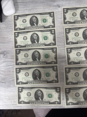 20 TWO DOLLAR BILLS - $2 UNCIRCULATED SEQUENTIAL - 2017A Consecutive Order - Image 1 of 4