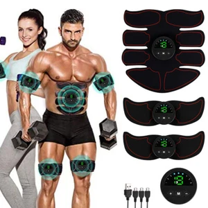 Abs Stimulator Muscle Abdominal Toner Trainer Belt Fitness Workout Equipment Set - Picture 1 of 20