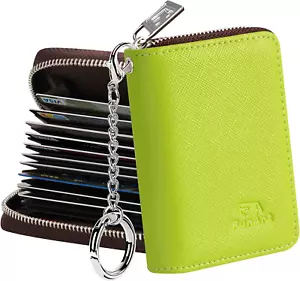 Credit Card Wallet, Zipper Card Cases Holder for Women, RFID Blocking, Keychain - Picture 1 of 12