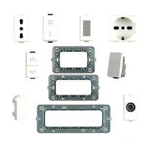 Frutto Serie Bticino Matix Compatibile Presa Schuko LAN Pulsante Deviatore 2USB - Imagen 1 de 27