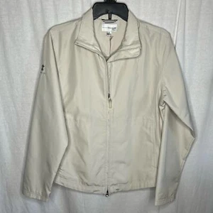 NWT Mens Cutter and Buck WeatherTec Full Zip Jacket Size Small Core Logic Beige - Picture 1 of 9