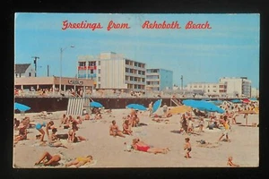 1970 Sands Motel Playing on the Beach Boardwalk Atlantic Rehoboth Beach DE PC - Picture 1 of 1