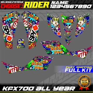 kawasaki kfx 700 kfx700 graphics decals stickers kit atv wrap quad compatible - Bild 1 von 2