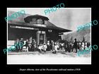 OLD LARGE HISTORIC PHOTO OF JASPER ALBERTA THE POCAHONTAS RAILROAD STATION 1920