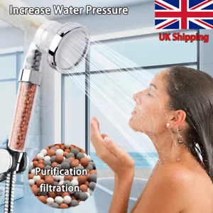 New High Turbo Pressure Shower Head Bathroom Powerful Energy Water Saving Filter - Picture 1 of 10