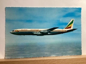 Jet de pasajeros Boeing 707 de Ethiopian Airlines: - Postal vintage - Imagen 1 de 3