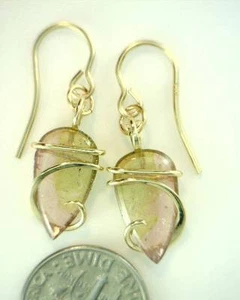 13.30ct Total Weight Rubelite Tourmaline Cabochon Earrings in 14kt Gold Wrap - Picture 1 of 4