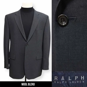 RALPH LAUREN mens solid charcoal gray WOOL sport coat suit jacket blazer 44 L - Picture 1 of 16