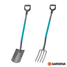 Gardena Spade & Fork Digging Tool Set Garden Tools Comfort Grip Handle Metal New