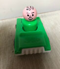 Vintage  Fisher Price Little People  Green Dad Figure and Green/White Car 