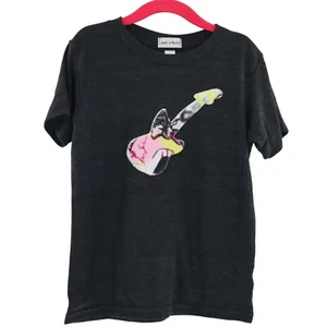Jack & Nicole Graffiti Guitar Tee Kids 6 Black Elevated Indie Casual Playful NWT - Picture 1 of 7