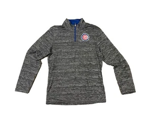 Chicago Cubs Quarter Zip Pullover Gray With Pockets Men’s Medium - Picture 1 of 5