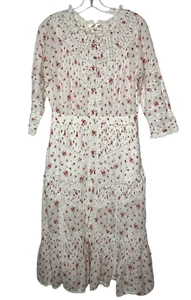 LoveShack ausgefallenes Tansu Midikleid Stufen 3/4-Arm CottageCore Größe 10 *MANGEL LESEN - Bild 1 von 9