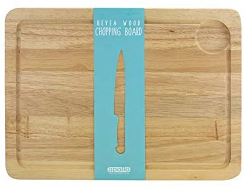 Apollo Hevea Wood Meat Board Large Chopping Cutting Serving Food 40 x 30cm - Image 1 of 1
