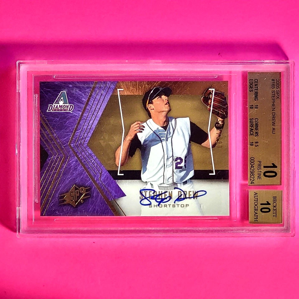 2005 Upper Deck SPx#165 Stephen Drew Rookie Auto #d/185 - BGS 10 Pristine RC - Image 1 of 1