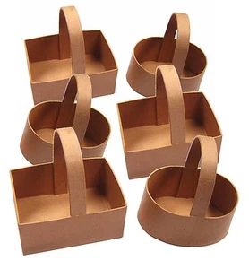 6 cestas y asas de regalo de papel maché pintura artesanal de Pascua decoparche 70716 - Imagen 1 de 2