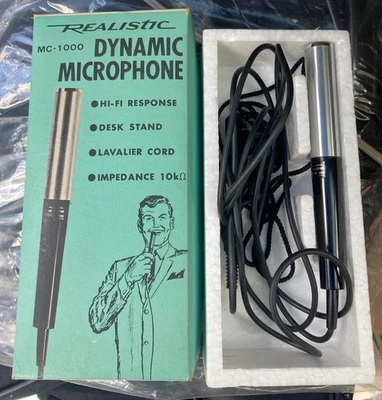 Realistic MC-1000 Dynamic Microphone- Made For Desk Stand Lavalier- Original Box - Image 1 of 4
