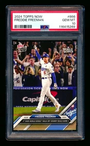 2024 Topps Now 866 Freddie Freeman 1st Ever World Series Walk-Off Dodgers PSA 10 - Bild 1 von 2