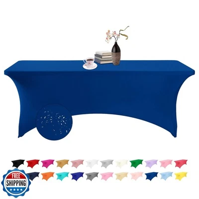 Cubierta de mesa impermeable eccwai Spandex 8 pies para fiesta, boda, banquete Foto 1 de 4