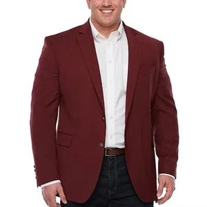 Men's Stafford Big & Tall Hopsack Blazer - Burgundy - Various Sizes - NWT - Picture 1 of 4