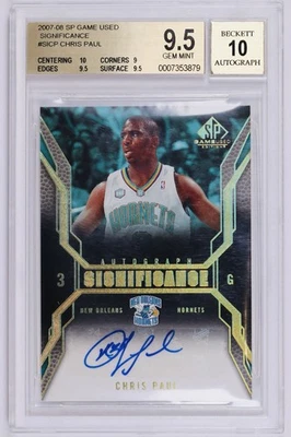 2007-08 SP GAME USED CHRIS PAUL SIGNIFICANCE AUTO BGS 9.5 AUTO 10 - Image 1 of 2
