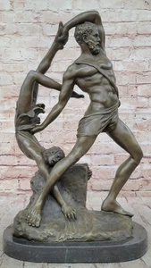 Escultura de bronce de calidad de museo original Aldo Vitaleh dios griego decoración de lucha libre - Imagen 1 de 10