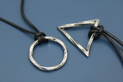Halskette Männer Damen ⭕ Dreieck Kreis Anhänger Geschenk UNISEXKETTE🔥Trend Mode - Bild 1 von 4