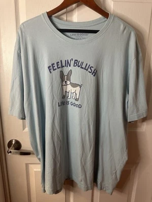 Life Is Good T Shirt Mens 3XL Light Blue Feeling Bullish Vintage - Image 1 of 4