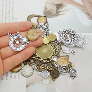 10 Stck. Retro Legierung Uhr Charm Gemischt Steampunk Uhrenteile Anhänger Fundstücke 1-3 cm - Bild 1 von 5