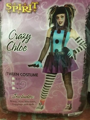 Disfraz Halloween Espíritu Loco Chloe Punk Payaso NUEVO Preadolescente Talla 12-14 Foto 1 de 4
