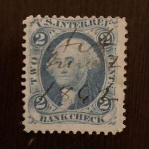 U.S. BLUE 2C REVENUE STAMP WITH 1862 SON SOTN BULLSEYE CANCEL