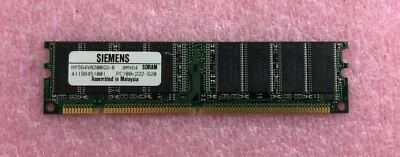 1 x 64MB SIEMENS PC-100 NON-ECC MEMORY SDRAM - HYS64V8200GU-8 - Image 1 of 2