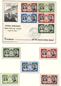 MONACO 1956 Amazing FDC & Very Fine Mint Hinged on list Stamps " Royal Wedding" - Picture 1 of 1