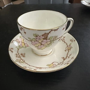 Vintage Old Royal Bone China Teacup & Saucer (Yellow/ Pink Flowers) - Picture 1 of 10