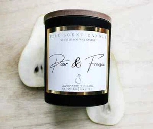 Fire Scent Candle Pear & freesia luxury scented soy wax candle - Picture 1 of 6