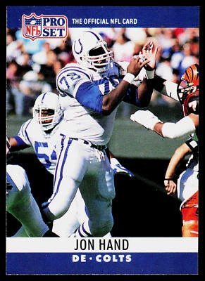 Jon Hand, 1990 Pro Set, #132, Indianapolis Colts, - Image 1 of 2
