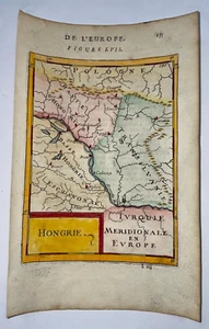 HUNGARY 1683 ALAIN MANESSON MALLET ANTIQUE MAP IN COLORS 17TH CENTURY - Picture 1 of 3