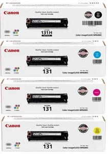 2 Sets (8 Toners) Genuine Virgin Empty Canon 131 Toner Cartridges All Clrs KCMY - Afbeelding 1 van 1
