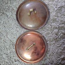 2 Copper Pot Lids 8" and 7.5"