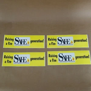 Vintage Fire Education SAFE Student Awareness Bumper Sticker Lot of 4 Generation - Picture 1 of 8