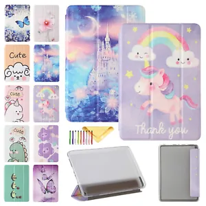 For Amazon Kindle Fire 7/HD 8/HD 10 Cartoon Leather Flip Wake/Sleep Case Cover - Picture 1 of 41