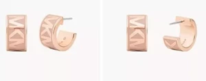 NWT Michael Kors MK Fashion Rose Gold-Tone Brass Hoop Earrings MKJC0027D791 - Picture 1 of 9
