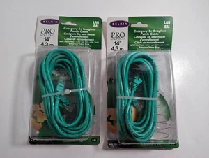 2x Belkin L43 RJ45 CAT5e Networking Ethernet Cable Male/Male - 14 ft 4,3m - NEW - Picture 1 of 7